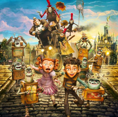 Обои картинки фото the boxtrolls, мультфильмы, монстры, девочка, мальчик, чудики