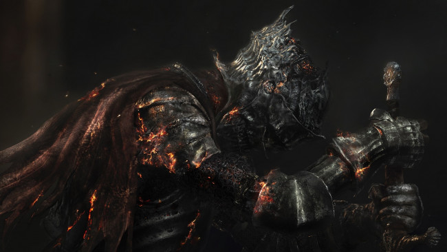 Обои картинки фото dark souls 3, видео игры, - dark souls 3, меч, доспехи, броня, from, software, namco, bandai, games