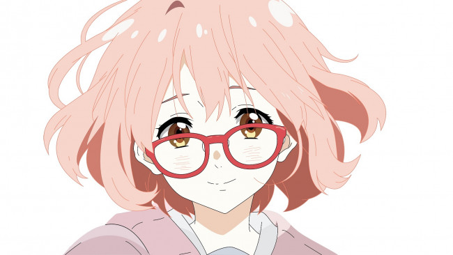 Обои картинки фото аниме, kyoukai no kanata, девушка, фон, взгляд