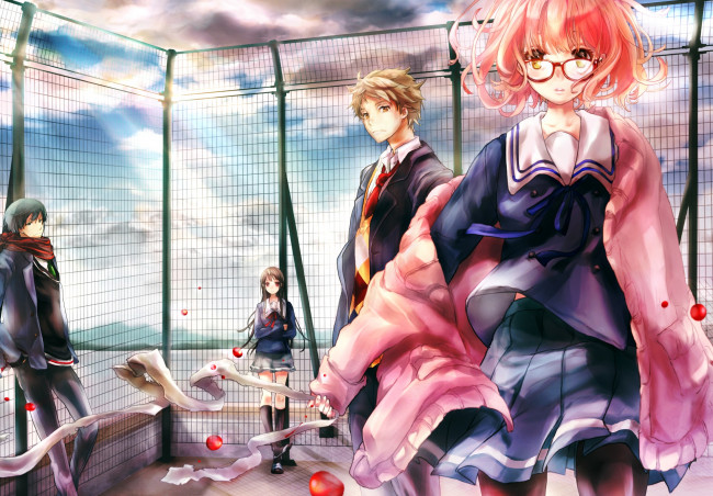 Обои картинки фото аниме, kyoukai no kanata, фон, взгляд, девушка