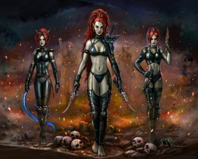 Картинка фэнтези девушки dark eldar warhammer 40k art черепа эльфы