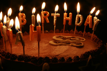 обоя праздничные, день рождения, торт, свечи