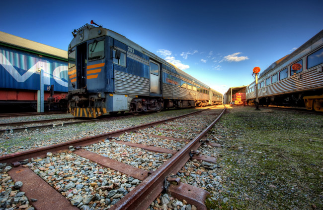 Обои картинки фото техника, поезда, состав, рельсы, поезд