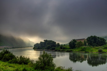 Картинка германия брем природа реки озера сумерки облака река