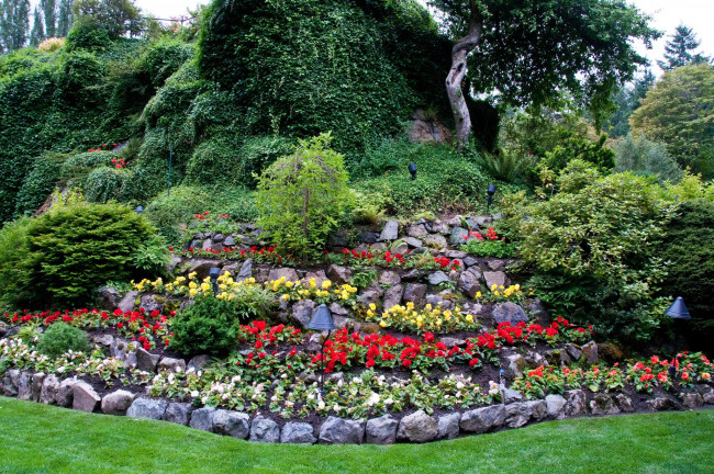 Обои картинки фото butchart, gardens, canada, природа, парк, клумба, цветы