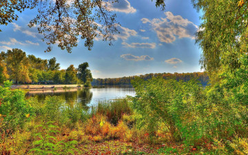Картинка природа реки озера заводь закат украина киев днепр