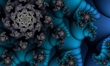 Картинка 3д+графика фракталы+ fractal синий орнамент фрактал
