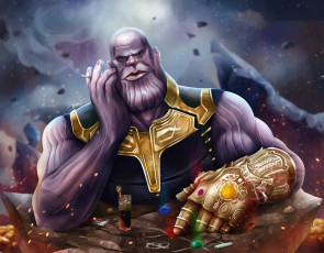 обоя рисованное, комиксы, thanos