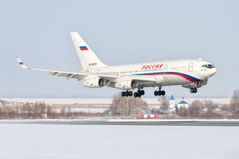 обоя ил- 96, авиация, пассажирские самолёты, самолёт, ил-, 96, аэродром, полоса, россия