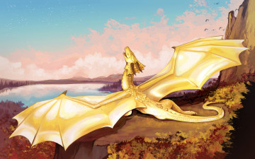 Картинка фэнтези драконы крылья фон дракон