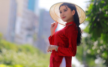 Картинка девушки -+азиатки азиатка шляпа
