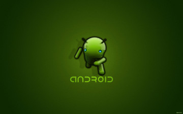 обоя компьютеры, android, фон, логотип, зелёный