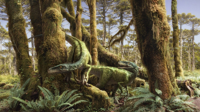 Обои картинки фото dinosaur, 3д, графика, animals, животные, лес, доисторический, динозавры, ящеры