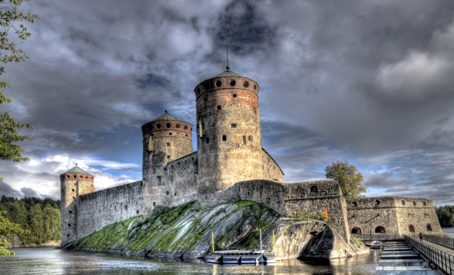 Обои картинки фото финляндия, города, дворцы, замки, крепости, крепость, каменный, башня