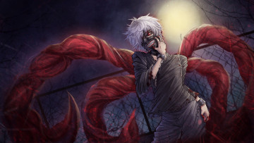 обоя аниме, tokyo ghoul, парень, anime, tokyo, ghoul, кровь, kaneki, ken