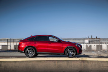 Картинка автомобили mercedes-benz gle 450 amg 4matic 2016г us-spec coupе красный