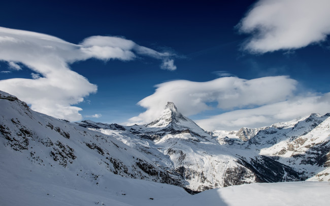 Обои картинки фото природа, горы, швейцария, зима, снег