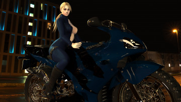 Картинка 3д+графика люди-авто мото+ people-+car+ +moto фон взгляд девушка мотоцикл