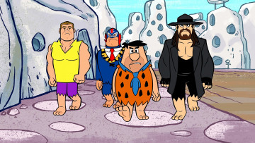 Картинка мультфильмы the+flintstones мужчина четверо шляпа маска галстук