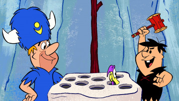 Картинка мультфильмы the+flintstones мужчина двое рога молоток