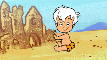 Картинка мультфильмы the+flintstones ребенок мальчик песок творчество
