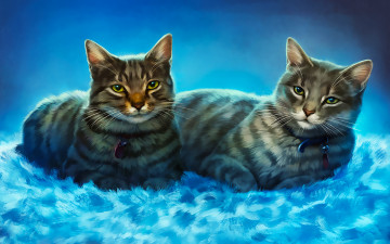 Картинка рисованное животные +коты коты мышь