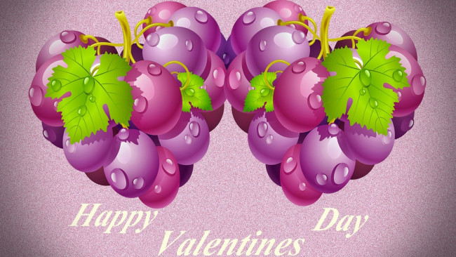 Обои картинки фото праздничные, день святого валентина,  сердечки,  любовь, листья, виноград, фон