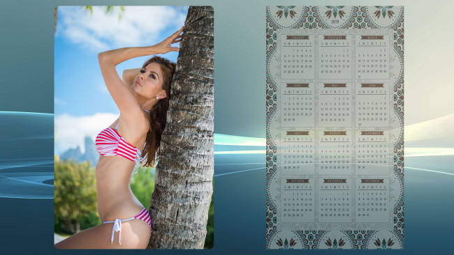 Обои картинки фото календари, девушки, купальник, женщина