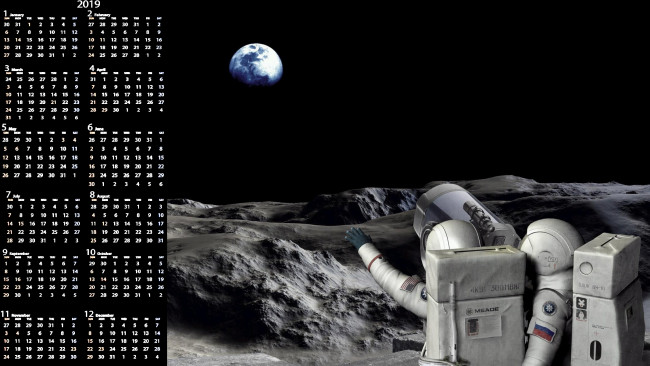 Обои картинки фото календари, компьютерный дизайн, скафандр, планета, космонавт