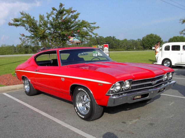 Обои картинки фото 1969, chevrolet, chevelle, ss, classic, автомобили, выставки, уличные, фото