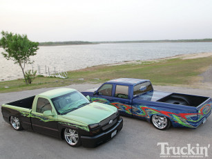 Картинка chevy trucks family ties автомобили custom pick up