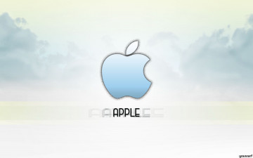 Картинка компьютеры apple логотип яблоко фон светлый