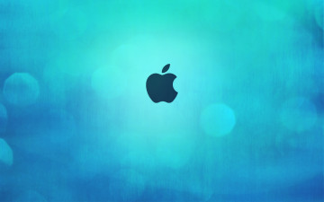 Картинка компьютеры apple логотип яблокофон голуьой