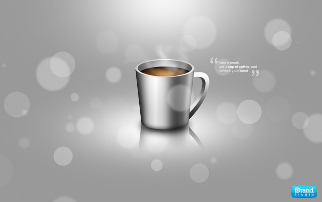 Обои картинки фото 3д, графика, другое, чашка, кофе, серый