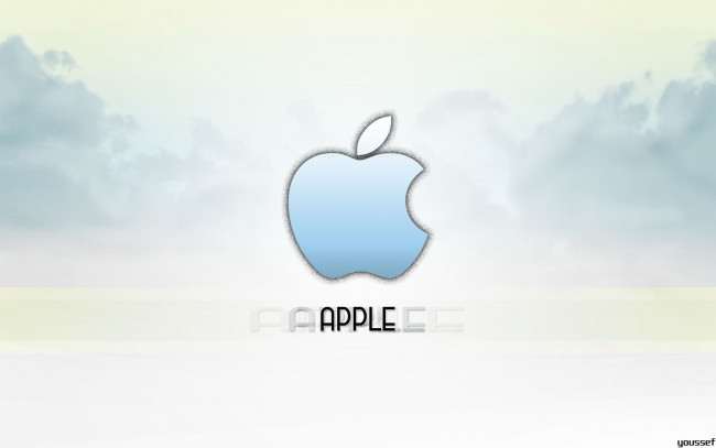 Обои картинки фото компьютеры, apple, логотип, яблоко, фон, светлый