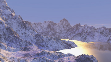 Картинка 3д+графика природа+ nature горы озеро небо