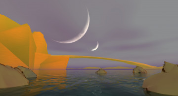 Картинка 3д+графика атмосфера настроение+ atmosphere+ +mood+ планета поверхность море