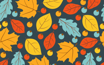Картинка векторная+графика природа+ nature осень листья фон colorful background autumn pattern leaves осенние seamless