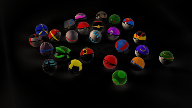 Обои картинки фото 3д графика, шары , balls, покемоны, шары