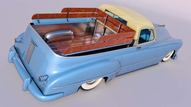 Обои картинки фото автомобили, 3д, pontiac, автомобиль, 1949г, фон