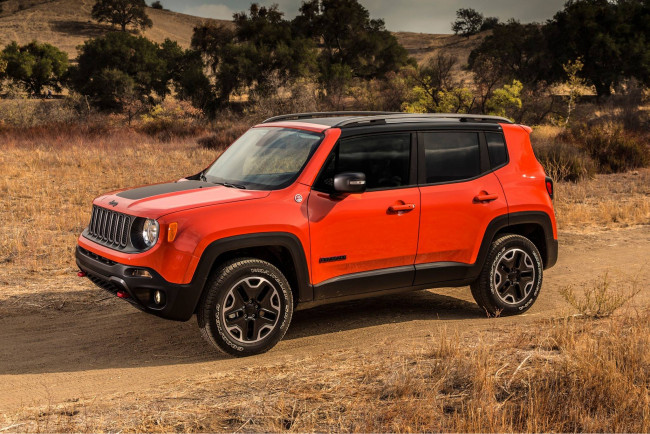 Обои картинки фото jeep renegade 2017, автомобили, jeep, красный, внедорожник, 2017, renegade