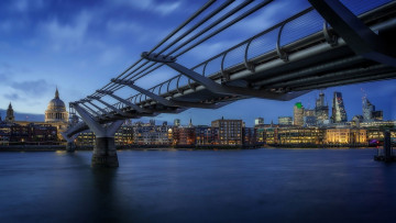 Картинка города лондон+ великобритания millennium bridge