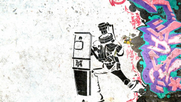 Картинка graffiti разное граффити стена цветы человек щит