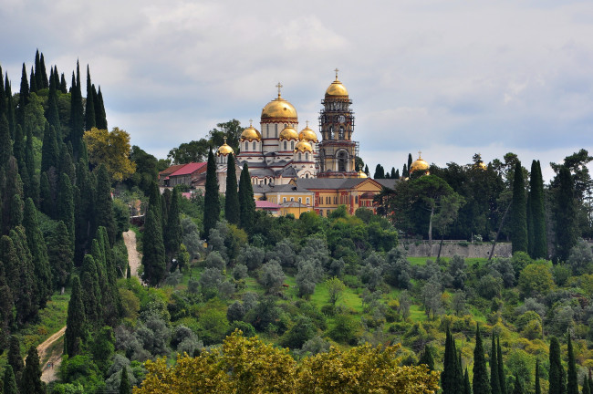 Обои картинки фото новоафонский, монастырь, абхазия, города, православные, церкви, монастыри