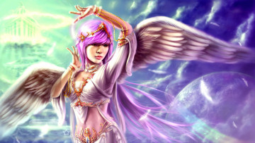 Картинка фэнтези ангелы небо ангел крылья девушка