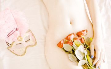 Картинка девушки -unsort+ женские+прелести маска живот розы