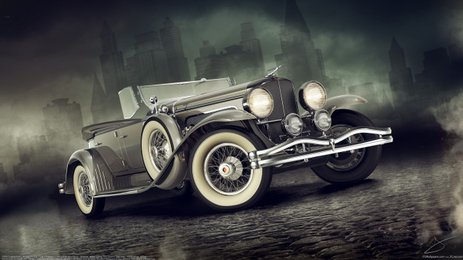 Обои картинки фото автомобили, 3д, ретро, классика, авто, duesenberg, машина, alexandr, novitskiy