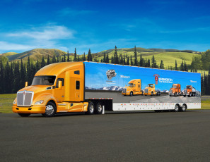 Картинка kenworth+road+tour автомобили kenworth тяжелый тягач седельный грузовик