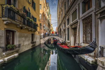 обоя города, венеция , италия, венеция, улица, лодка