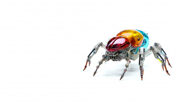 обоя 3д графика, другое , other, робот, технологии, муравей, белый, фон, насекомое, ии-арт, нейросеть, микро-робот
